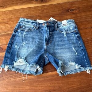 Judy Blue Distressed Denim Blue Shorts